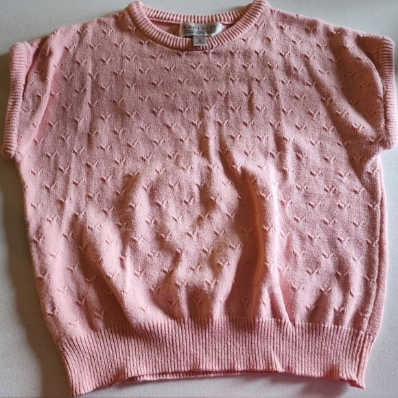 Karen Scott Tops - KAREN Scott Cotton Pink Sleeveless Pullover Textured Sweater Size Medium